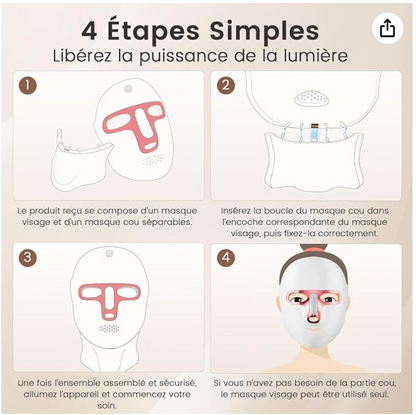 Masque Facial LED 7 Couleurs – La Luminothérapie Professionnelle à Domicile