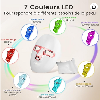 Masque Facial LED 7 Couleurs – La Luminothérapie Professionnelle à Domicile