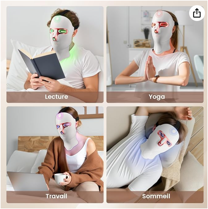 Masque Facial LED 7 Couleurs – La Luminothérapie Professionnelle à Domicile