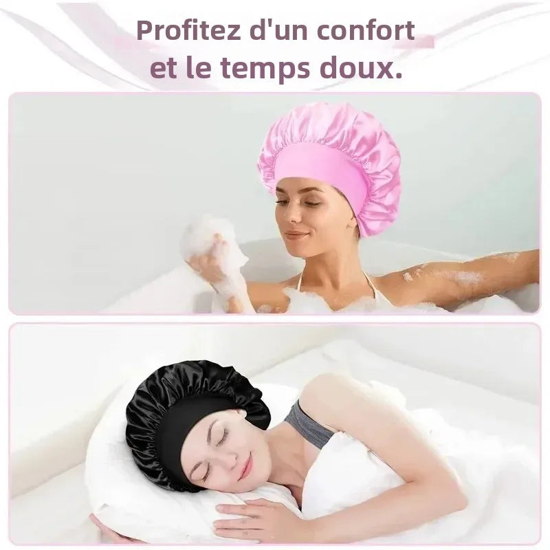 Bonnet de Nuit Premium – Doublure Satin de Soie pour Protection Capillaire