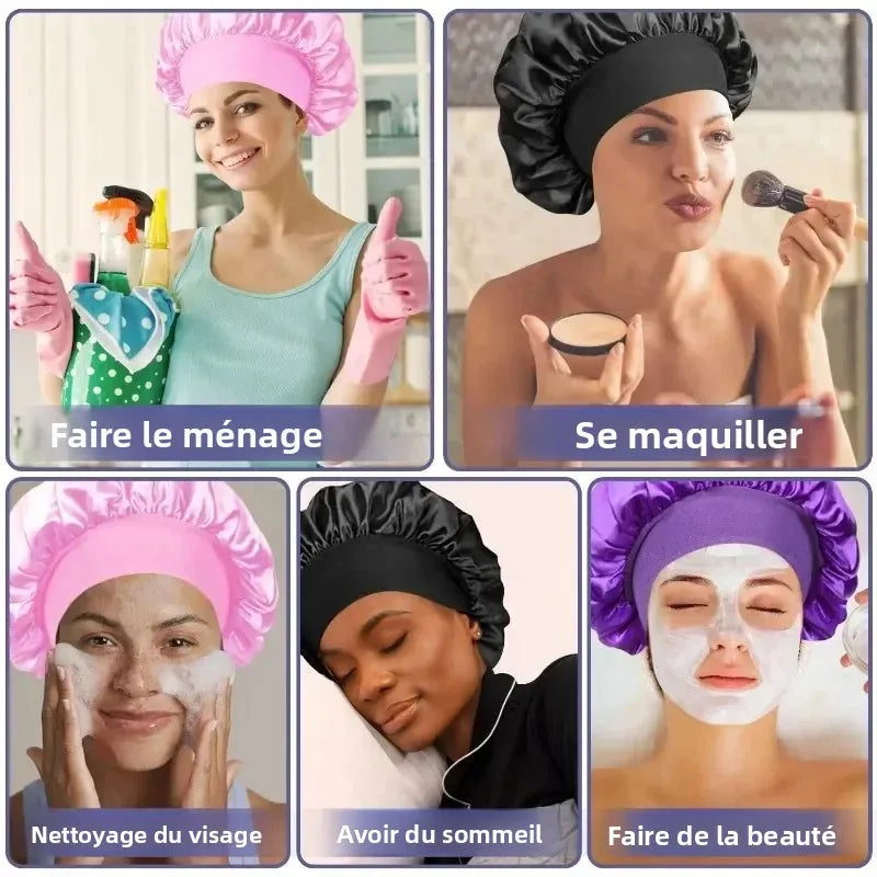 Bonnet de Nuit Premium – Doublure Satin de Soie pour Protection Capillaire
