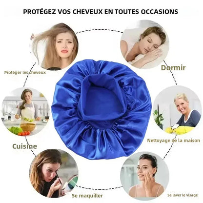 Bonnet de Nuit Premium – Doublure Satin de Soie pour Protection Capillaire