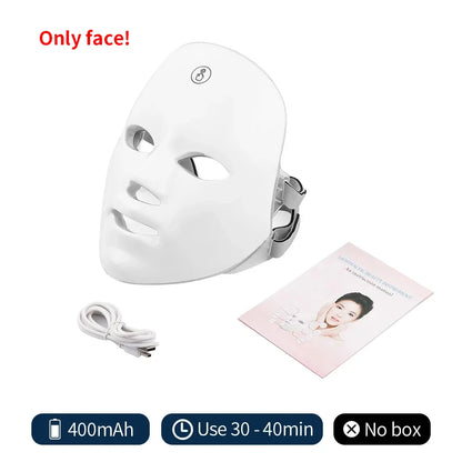 Masque Facial LED 7 Couleurs – La Luminothérapie Professionnelle à Domicile