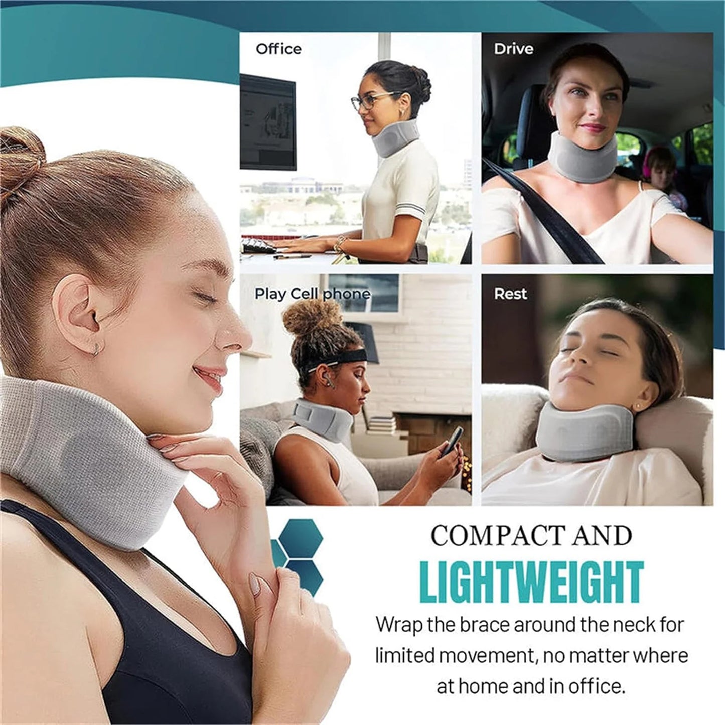 Collier Cervical en Mousse Confort+ – Soutien Doux & Alignement Postural