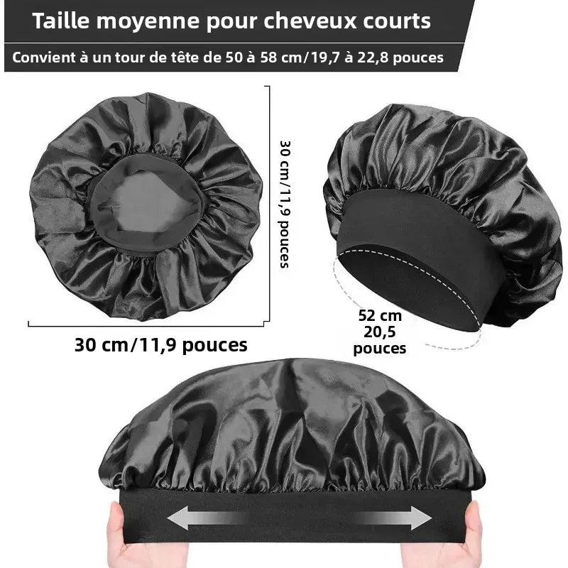 Bonnet de Nuit Premium – Doublure Satin de Soie pour Protection Capillaire